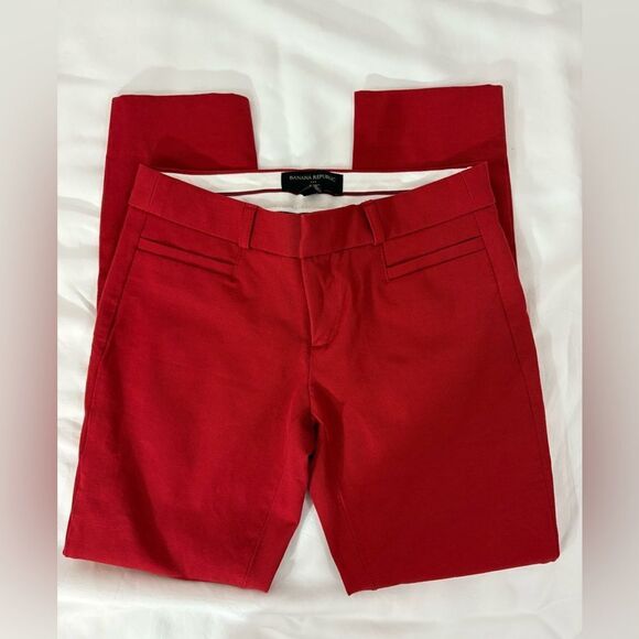 NWT Banana Republic Red Sloan Pants - Picture 1 of 7